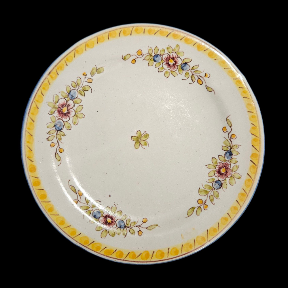 Vintage 1988 FEA Santianna Portugal Hand Painted Floral Decorative Plate
